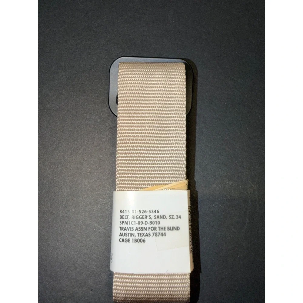 Travis Assn‎ For The Blind Military Riggers Belt Sand Sz 34 8415-01-526-5346 NEW